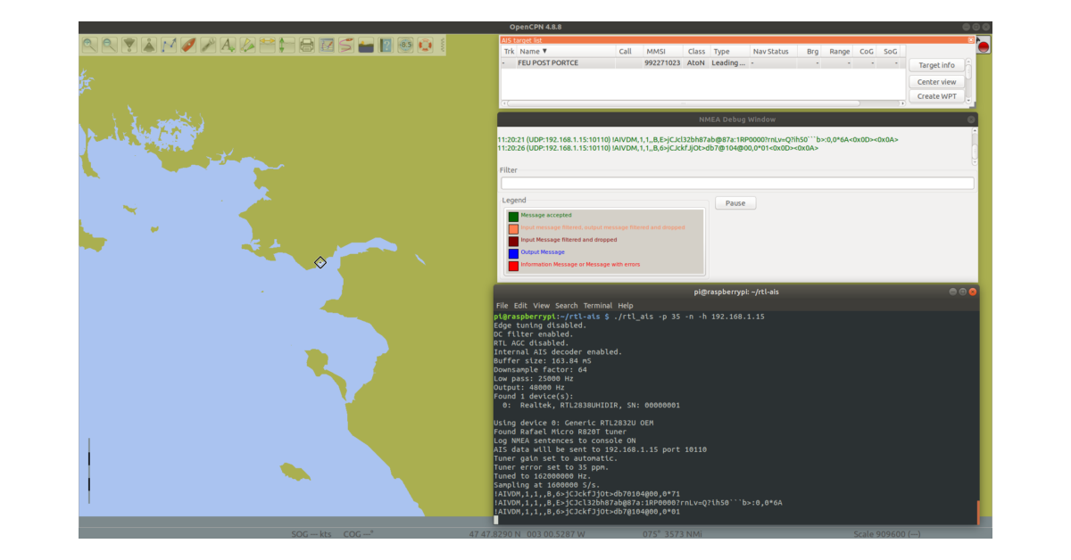 AIS receiver on a Raspberry Pi with RTL-SDR