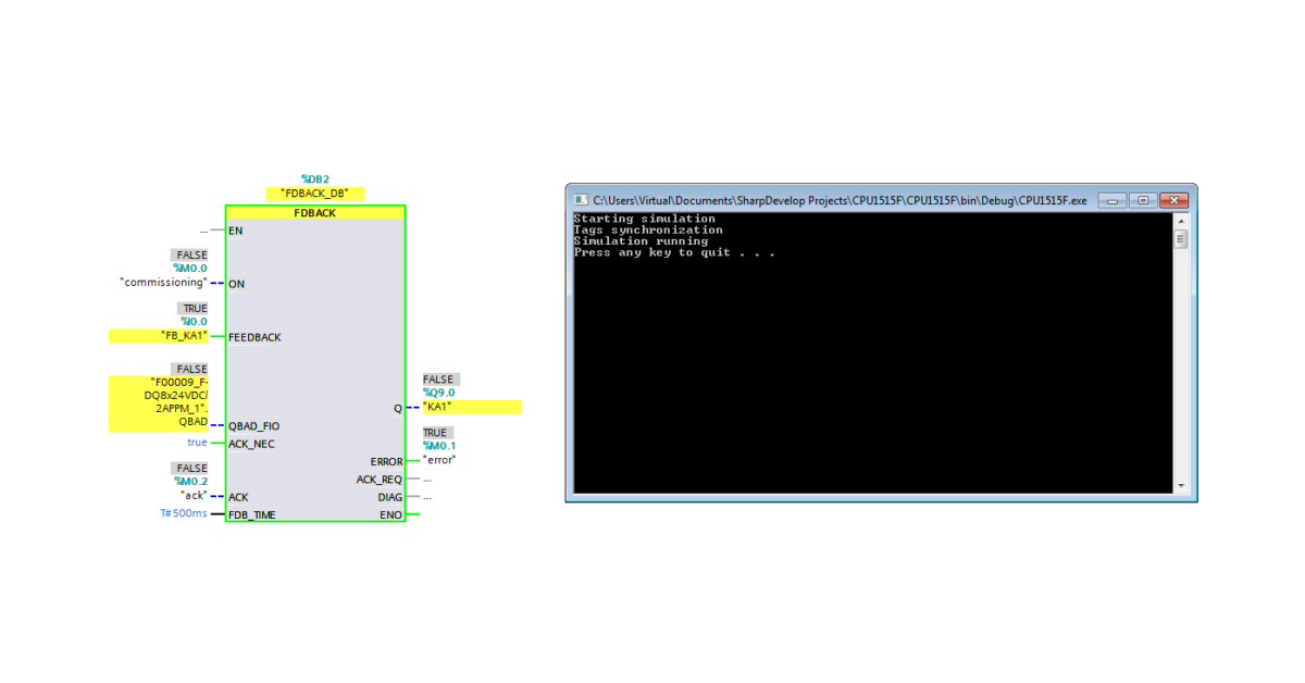 Siemens PLC simulation with virtual commissioning